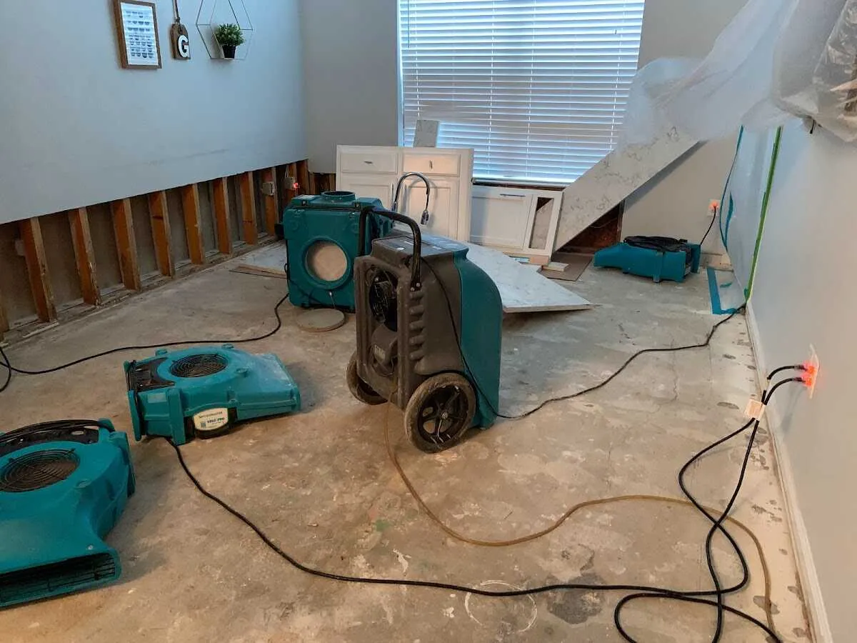 Dehumidifier in flood-cut room for Water Extraction & Removal in South Run
